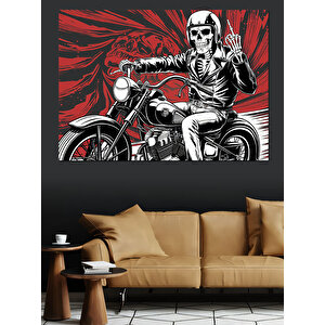 Asi Motosikletçi Dekoratif Kanvas - Mdf Ahşap Tablo