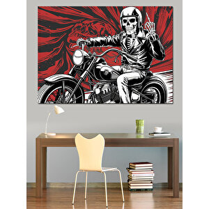 Asi Motosikletçi Dekoratif Kanvas - Mdf Ahşap Tablo 70x100 cm