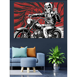 Asi Motosikletçi Dekoratif Kanvas - Mdf Ahşap Tablo 100x140 cm