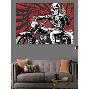 Asi Motosikletçi Dekoratif Kanvas - Mdf Ahşap Tablo 100x140 cm