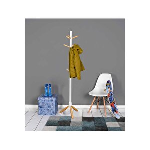 Handy Mate Valencia Masif Askılık-Beyaz-Naturel 46x176x46 Cm
