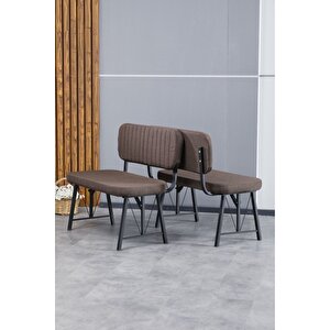 Hayat Serisi Mutfak, Yemek, Bahçe, Kafe, Modern Bench, Puf, 1 Adet - Kahverengi