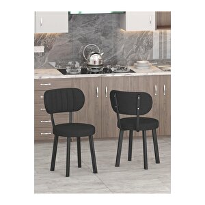 Azra Serisi Mutfak, Salon, Cafe Sandalye 1 Adet - Siyah Siyah