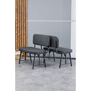 Hayat Serisi Mutfak, Yemek, Bahçe, Kafe, Modern Bench, Puf, 1 Adet - Antrasit