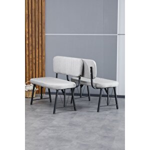 Hayat Serisi Mutfak, Yemek, Bahçe, Kafe, Modern Bench, Puf, 1 Adet - Açık Gri