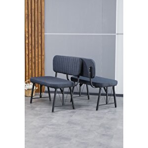 Hayat Serisi Mutfak, Yemek, Bahçe, Kafe, Modern Bench, Puf, 1 Adet - Lacivert