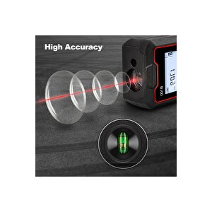 Yüksek Hassasiyet 100 Metre Lazer Metre Ölçer Lcd Dijital Ekran Su Terazili Lazermetre