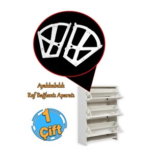 Ayakkabılık Raf Bağlantı Aparatı Açılır Kapanır 2'li (1 Takım-1 Çift) Plastik Beyaz