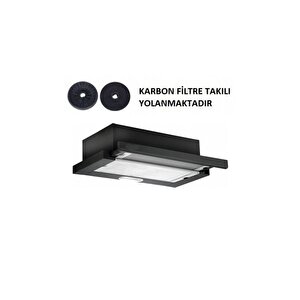 Hi̇bsan Çi̇ft Motor Si̇yah Aspi̇ratör+karbon Fi̇ltre Bacasiz Kullanim