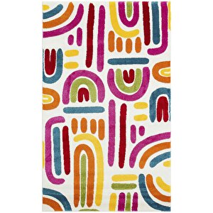 Cool Kids 20 Renkli Çocuk Odası Halısı Hav Toz Vermez Yumuşak Dokulu Bebek Odası Halısı 160x230 cm