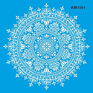 Dairesel Damask Desen Stencil - Boyama Şablonu 100x100cm 0,35 mm