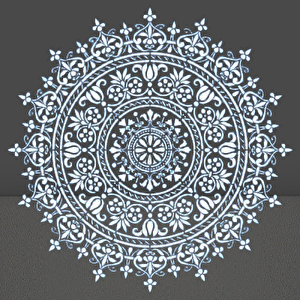 Dairesel Damask Desen Stencil - Boyama Şablonu 0,35 mm