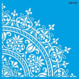 Damask Deseni Stencil - Boyama Şablonu 100x100cm 0,35 mm