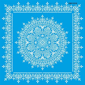Dairesel Damask Desen Stencil - Boyama Şablonu 100x100cm 0,35 mm
