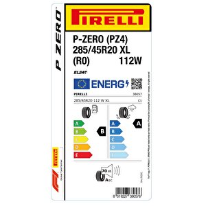 285/45r20 112w Xl (r0) Elt P-zero Pz4 Oto Yaz Lastiği (üretim: 2025)