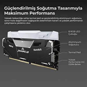 Timetec Pinnacle Pkmd4u32c16chb32g 32gb Ddr4 3200mhz 2rx8 Cl16 Rgb Masaüstü Ram