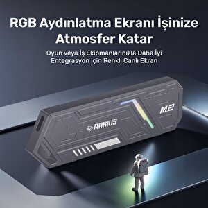 Raxius Dk03 Usb-a/type-c Kablolu Rgb 512gb 22x80 M.2 Nvme Taşınabilir Harici Ssd