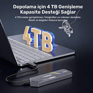 Raxius Dk03 Usb-a/type-c Kablolu Rgb 512gb 22x80 M.2 Nvme Taşınabilir Harici Ssd