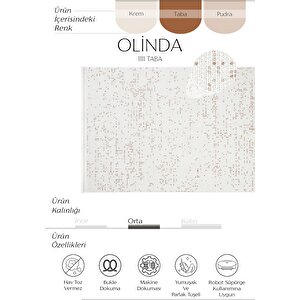 Olinda 1111 Krem Oturma Odası Salon Halısı Yumuşak İskandinav Yolluk Bukle Makine Halısı Krem