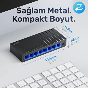 Cudy Gs108d 8 Port 10/100/1000 Yönetilemez Desktop Plastik Kasa Switch