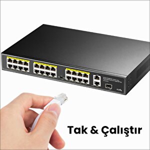 Fs1026ps1 300w Poe+ 24 Port 10/100mbps+ 2 Port 10/100/1000mbps Gigabit+1 Port Sfp Switch