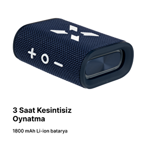 Bluetooth Hoparlör, 5w, Ipx7 Suya Dayanıklı, Stereo, Rgb Ses Bombası (lacivert-beyaz) X6703
