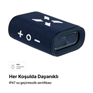 Bluetooth Hoparlör, 5w, Ipx7 Suya Dayanıklı, Stereo, Rgb Ses Bombası (lacivert-beyaz) X6703
