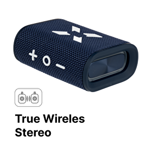 Bluetooth Hoparlör, 5w, Ipx7 Suya Dayanıklı, Stereo, Rgb Ses Bombası (lacivert-beyaz) X6703