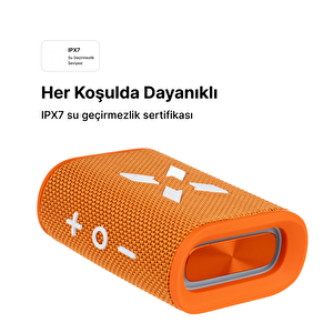 Bluetooth Hoparlör, 5w, Ipx7 Suya Dayanıklı, Stereo, Rgb Ses Bombası (turuncu) X6703