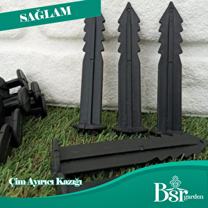50 Adet Çim Ayırıcı Kazığı 15 Cm Çim Sınırlayıcı Kazığı Plastik Jüt Çivisi Bsr Garden