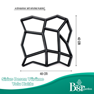 Bahçe Taş Kalıp Beton Kalıbı Zemin Kaplama Kalıbı 42x40 Cm Sirius Desen / 2 Adet / Bsr Garden