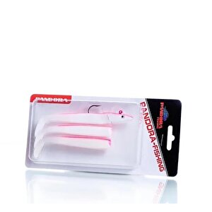 Sandeel 10cm 14gr 3+1 Silikon Yem Pink / White Body