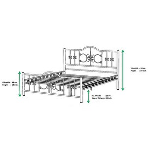 Reyo Pero Tek Kişilik Başlıklı Yatak Odası Ferforje Metal Siyah Karyola 90x190