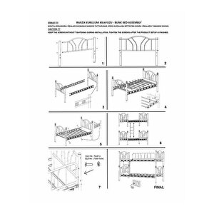Reyo  Avangard Genç Çocuk Odası Ahşap Başlıklı Metal Kahverengi Ranza Ve Karyola 90x200