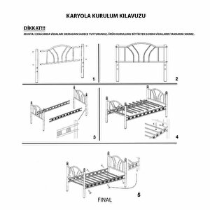 Reyo Stella Sultan Başlıklı Çift Kişilik Ferforje Metal Karyola (cibinliksiz)180x200