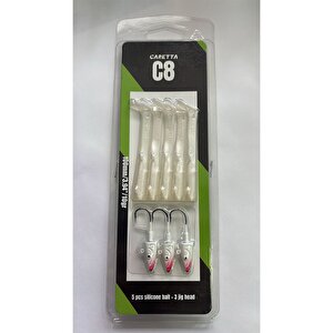 C8 10cm 10gr 5+3 Silikon Yem Silver Pearl