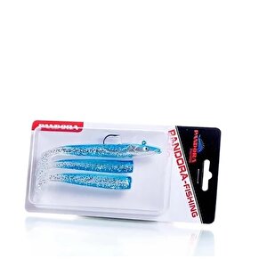 Sandeel 10cm 14gr 3+1 Silikon Yem Blue / Silver Body