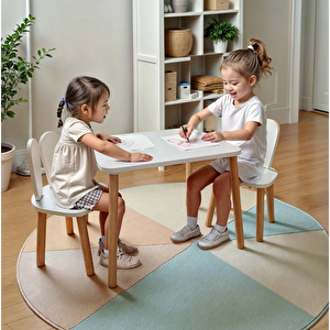 Montessori Çocuk 1 Adet Bunny Sandalye Beyaz