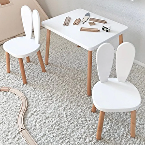 Reyo Montessori Çocuk 1 Adet Bunny Sandalye Beyaz