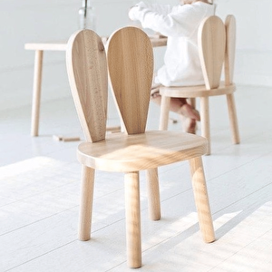 Montessori Çocuk 1 Adet Bunny Sandalye Kahverengi