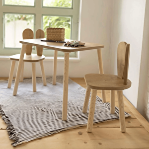 Reyo Montessori Çocuk 1 Adet Bunny Sandalye Kahverengi