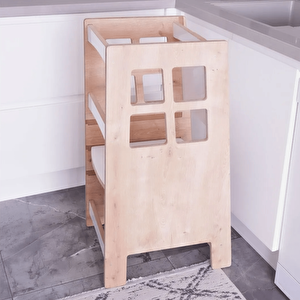 Montessori Çocuk Aktivite Öğrenme Kulesi Natural