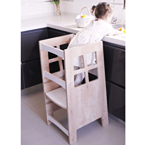 Reyo Montessori Çocuk Aktivite Öğrenme Kulesi Natural