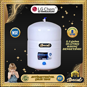 Lg Chem 8 Litre (2.2 Galon) Nsf Li̇ Anti̇bakteri̇yel Çeli̇k Su Aritma Ci̇hazi Basinç Denge Tanki