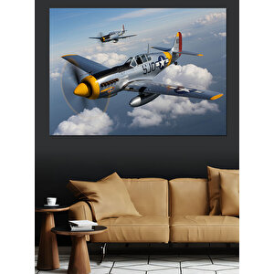Gökyüzünde Uçan Uçaklar Dekoratif Kanvas - Mdf Ahşap Tablo 35x50 cm