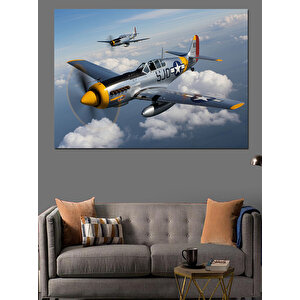 Gökyüzünde Uçan Uçaklar Dekoratif Kanvas - Mdf Ahşap Tablo