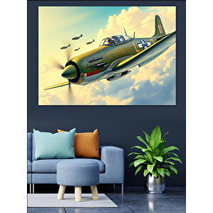 Gökyüzünde Uçuş Sahnesi Dekoratif Kanvas - Mdf Ahşap Tablo 25x35 cm