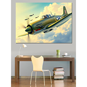 Gökyüzünde Uçuş Sahnesi Dekoratif Kanvas - Mdf Ahşap Tablo 25x35 cm