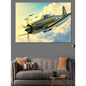 Gökyüzünde Uçuş Sahnesi Dekoratif Kanvas - Mdf Ahşap Tablo 50x70 cm