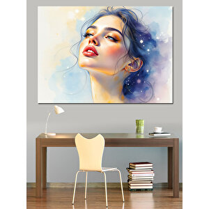 Gökyüzüne Bakan Kadın Dekoratif Kanvas - Mdf Ahşap Tablo 100x140 cm